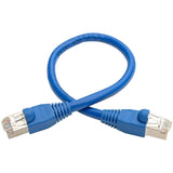 Eaton Tripp Lite Series Cat6a 10G Snagless Shielded STP Ethernet Cable (RJ45 M/M), PoE, Blue, 1 ft. (0.31 m) — N262-001-BL