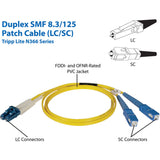 Eaton Tripp Lite Series Duplex Singlemode 9/125 Fiber Patch Cable (LC/SC), 1M (3 ft.) — N366-01M