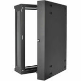 Tripp Lite SmartRack 18U Low-Profile Patch-Depth Wall-Mount Half-Height Rack Enclosure Clear Acrylic Window Hinged Back — SRW18US13G