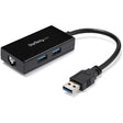 StarTech.com USB 3.0 to Gigabit Network Adapter with Built-In 2-Port USB Hub - Native Driver Support (Windows, Mac and Chrome OS) — USB31000S2H