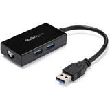 StarTech.com USB 3.0 to Gigabit Network Adapter with Built-In 2-Port USB Hub - Native Driver Support (Windows, Mac and Chrome OS) — USB31000S2H