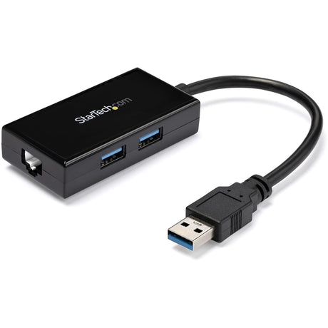 StarTech.com USB 3.0 to Gigabit Network Adapter with Built-In 2-Port USB Hub - Native Driver Support (Windows, Mac and Chrome OS) — USB31000S2H
