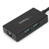 StarTech.com USB 3.0 to Gigabit Network Adapter with Built-In 2-Port USB Hub - Native Driver Support (Windows, Mac and Chrome OS) — USB31000S2H