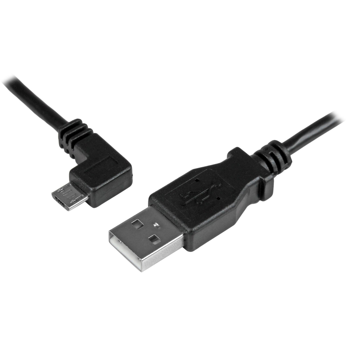 StarTech.com 1m 3 ft Left Angle Micro-USB Charge-and-Sync Cable M/M - USB 2.0 A to Micro-USB - 30/24 AWG — USBAUB1MLA