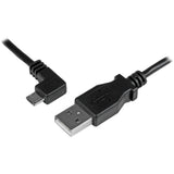 StarTech.com 1m 3 ft Left Angle Micro-USB Charge-and-Sync Cable M/M - USB 2.0 A to Micro-USB - 30/24 AWG — USBAUB1MLA