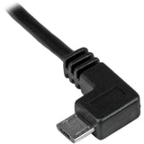 StarTech.com 1m 3 ft Left Angle Micro-USB Charge-and-Sync Cable M/M - USB 2.0 A to Micro-USB - 30/24 AWG — USBAUB1MLA