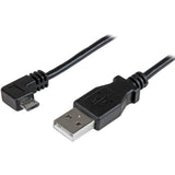 StarTech.com 1m 3 ft Right Angle Micro-USB Charge-and-Sync Cable M/M - USB 2.0 A to Micro-USB - 30/24 AWG — USBAUB1MRA