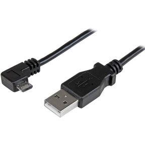 StarTech.com 1m 3 ft Right Angle Micro-USB Charge-and-Sync Cable M/M - USB 2.0 A to Micro-USB - 30/24 AWG — USBAUB1MRA