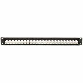 Eaton Tripp Lite Series 24-Port Cat6a Feed-Through Patch Panel - 4PPoE Compliant, 1U Rack-Mount, RJ45 Ethernet, Black, TAA — N254-024-6A