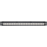 Eaton Tripp Lite Series 24-Port Cat6a Feed-Through Patch Panel - 4PPoE Compliant, 1U Rack-Mount, RJ45 Ethernet, Black, TAA — N254-024-6A