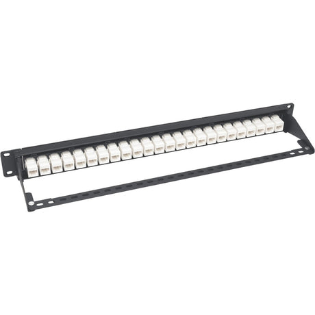 Eaton Tripp Lite Series 24-Port Cat6a Feed-Through Patch Panel - 4PPoE Compliant, 1U Rack-Mount, RJ45 Ethernet, Black, TAA — N254-024-6A
