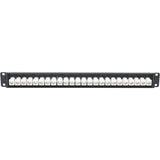 Eaton Tripp Lite Series 24-Port Cat6a Feed-Through Patch Panel - 4PPoE Compliant, 1U Rack-Mount, RJ45 Ethernet, Black, TAA — N254-024-6A