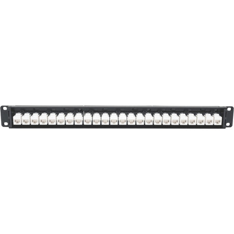 Eaton Tripp Lite Series 24-Port Cat6a Feed-Through Patch Panel - 4PPoE Compliant, 1U Rack-Mount, RJ45 Ethernet, Black, TAA — N254-024-6A