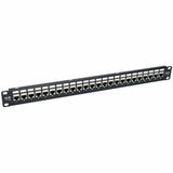 Eaton Tripp Lite Series 24-Port 1U Rack-Mount STP Shielded Cat6a Feedthrough Patch Panel, RJ45 Ethernet, TAA — N254-024-SH-6A