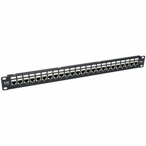 Eaton Tripp Lite Series 24-Port 1U Rack-Mount STP Shielded Cat6a Feedthrough Patch Panel, RJ45 Ethernet, TAA — N254-024-SH-6A