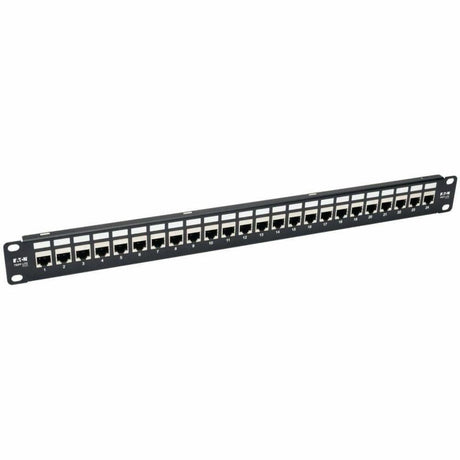 Eaton Tripp Lite Series 24-Port 1U Rack-Mount STP Shielded Cat6a Feedthrough Patch Panel, RJ45 Ethernet, TAA — N254-024-SH-6A