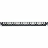 Eaton Tripp Lite Series 24-Port 1U Rack-Mount STP Shielded Cat6a Feedthrough Patch Panel, RJ45 Ethernet, TAA — N254-024-SH-6A