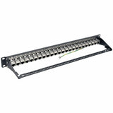 Eaton Tripp Lite Series 24-Port 1U Rack-Mount STP Shielded Cat6a Feedthrough Patch Panel, RJ45 Ethernet, TAA — N254-024-SH-6A