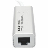 Eaton Tripp Lite Series USB 3.0 SuperSpeed to Gigabit Ethernet NIC Network Adapter, 10/100/1000, Plug and Play, Aluminum — U336-000-GB-AL