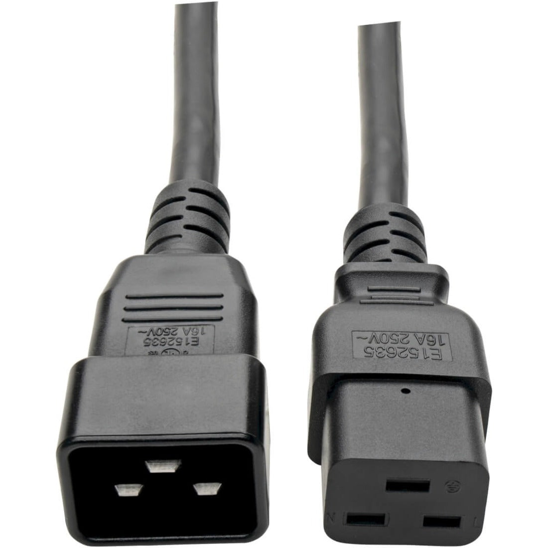 Eaton Tripp Lite Series Power Extension Cord, C19 to C20 - Heavy-Duty, 15A, 250V, 14 AWG, 6 ft. (1.83 m), Black — P036-006-15A