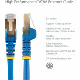 StarTech.com 35ft Cat6a Ethernet Cable - 10 Gigabit Category 6a Shielded Snagless 100W PoE Patch Cord - 10GbE Blue UL Certified Wiring/TIA — C6ASPAT35BL