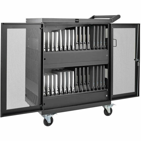 Tripp Lite by Eaton Multi-Device Charging Cart, 32 AC Outlets, Chromebooks and Laptops, Wall-Mount Option, Black — CSC32AC