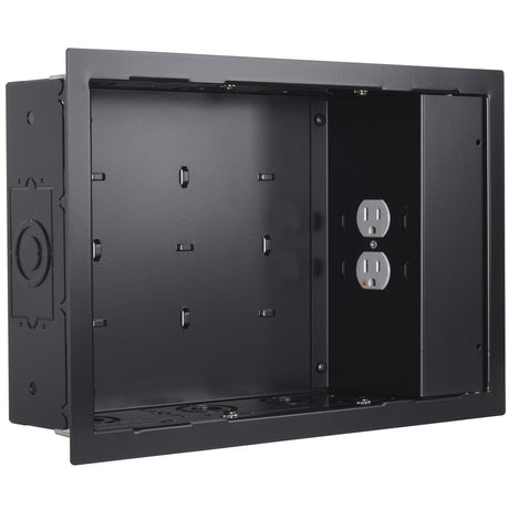 Chief Proximity In-Wall Storage Box with 2 Receptable Filter & Surge - For Flat Panel Displays - Black — PAC525FBP2