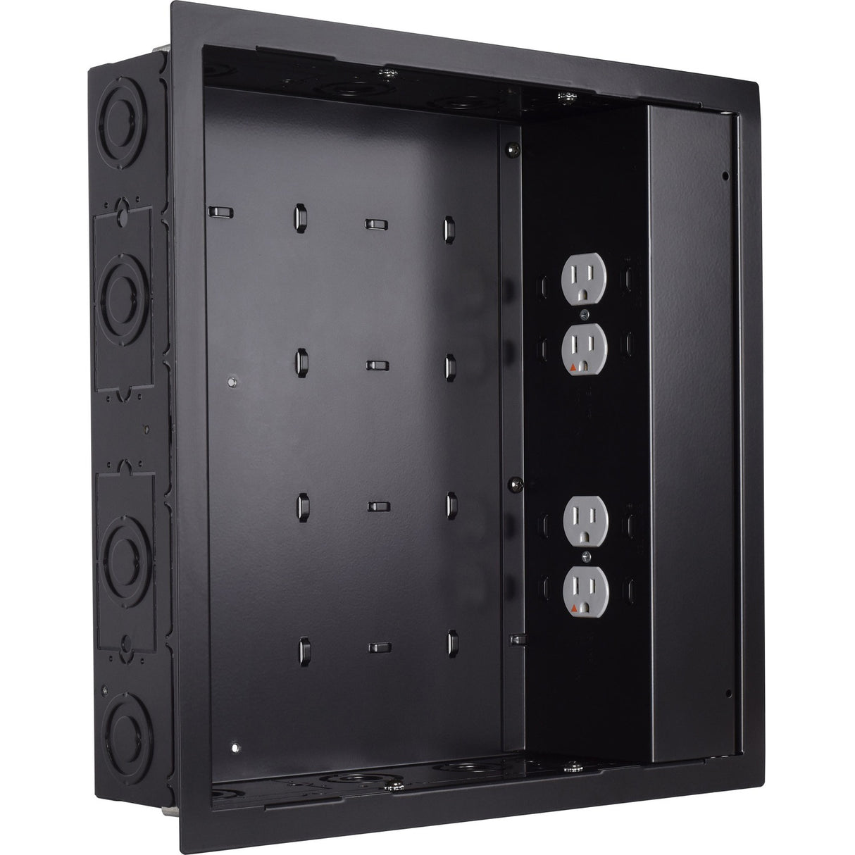 Chief Proximity In-Wall Storage Box with 4 Receptacle Filter and Surge Protection - For Flat Panel Displays - Black — PAC526FBP4