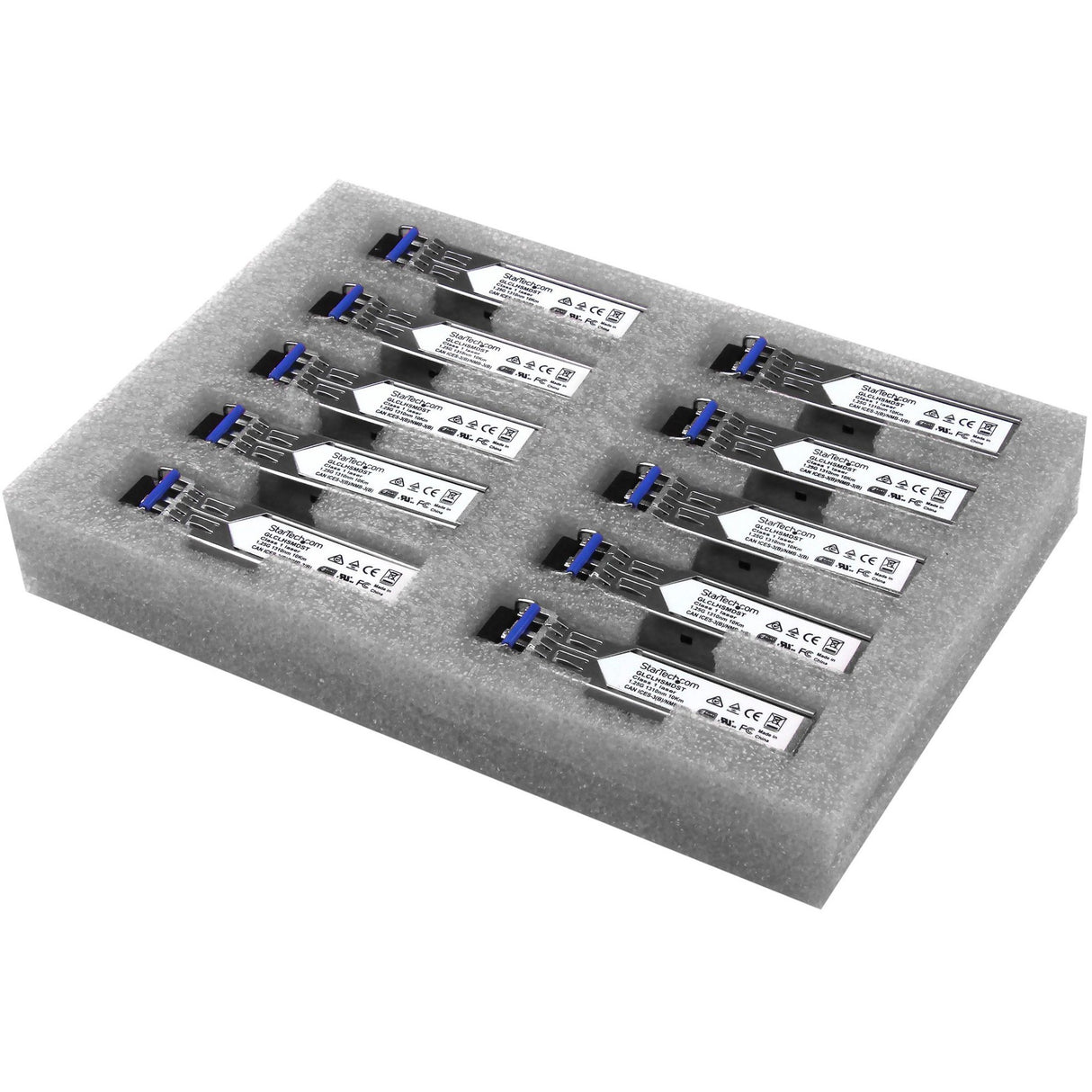 StarTech.com Cisco GLC-LH-SMD Compatible SFP Module 10 Pack - 1000BASE-LX/LH 1GbE Gigabit Ethernet Single Mode Fiber SMF Optic Transceiver — GLCLHSMD10ST