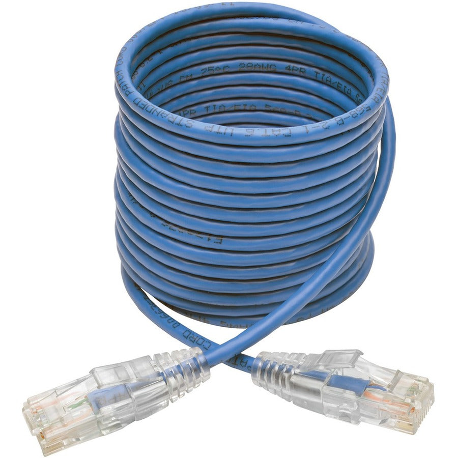 Eaton Tripp Lite Series Cat6 Gigabit Snagless Slim UTP Ethernet Cable (RJ45 M/M), PoE, Blue, 6 ft. (1.83 m) — N201-S06-BL