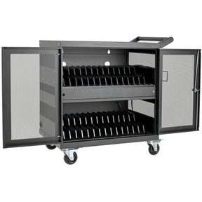 Tripp Lite by Eaton Multi-Device Charging Cart, 32 USB Ports, iPad and Android Tablets, Wall-Mount Option, Black — CSC32USB