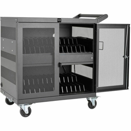 Tripp Lite by Eaton Multi-Device Charging Cart, 32 USB Ports, iPad and Android Tablets, Wall-Mount Option, Black — CSC32USB