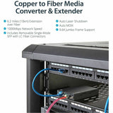 StarTech.com Gigabit Ethernet Copper-to-Fiber Media Converter - SM LC - 10 km - Ethernet Media Converter - GbE Converter — ET91000SM10