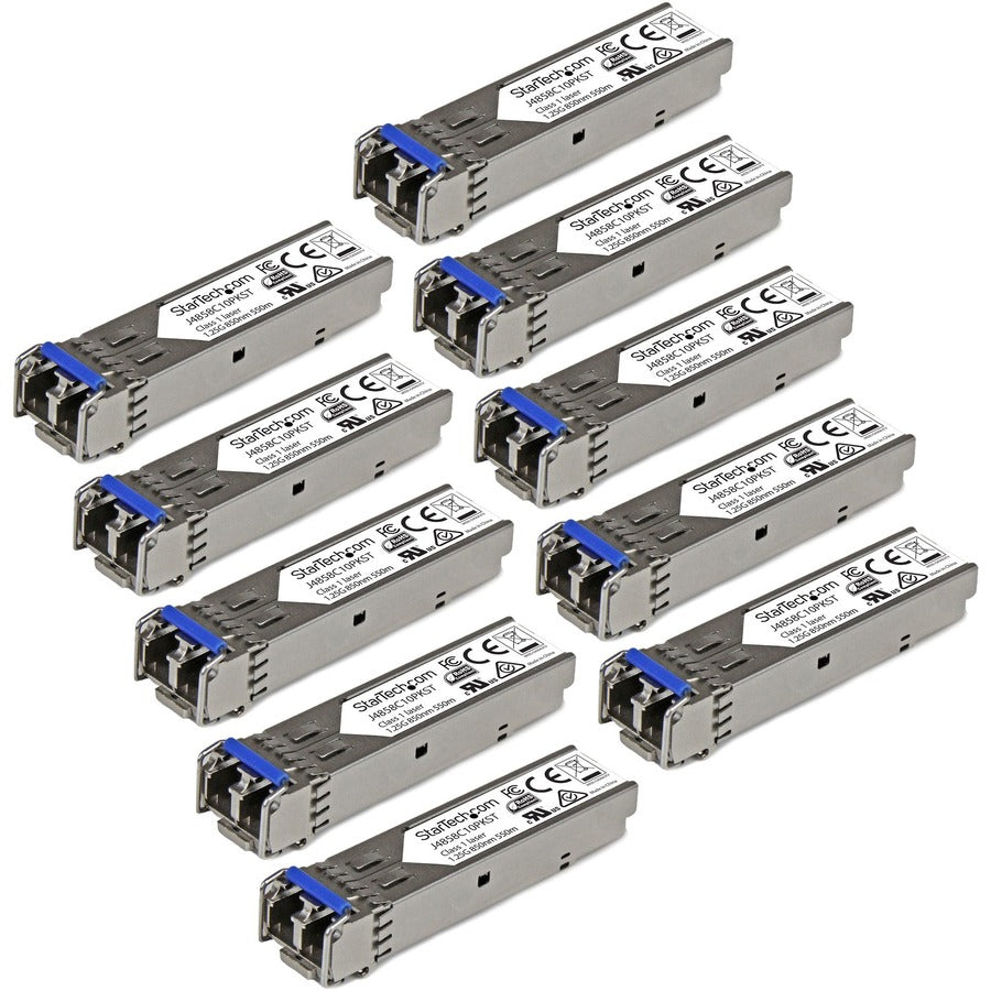 StarTech.com 10 pack HPE J4859C Compatible SFP Module 1000BASE-LX - 1GbE Gigabit Ethernet Single Mode/Multi Mode Fiber Transceiver - 10km — J4859C10PKST