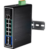 TRENDnet 12-Port Hardened Industrial Gigabit PoE+ Layer 2+ Managed DIN-Rail Switch, TI-PG1284i, 240W Power Budget, IP30 Rated, Ethernet Splitter, NDAA & TAA Compliant, Lifetime Protection, Black
