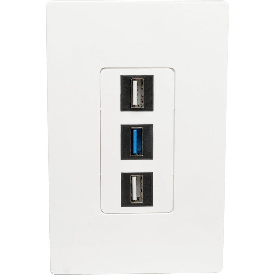 Tripp Lite by Eaton Single-Gang 3-Port Wall Plate Keystone Cat5/6 USB HDMI Dport RCA — N080-103
