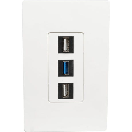 Tripp Lite by Eaton Single-Gang 3-Port Wall Plate Keystone Cat5/6 USB HDMI Dport RCA — N080-103