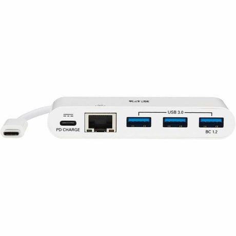 Eaton Tripp Lite Series 3-Port USB-C Hub - USB 3.x (5Gpbs) Hub Ports, Gigabit Ethernet, 60W PD Charging, White — U460-003-3AG-C