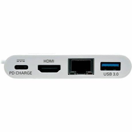 Eaton Tripp Lite Series USB-C Multiport Adapter - HDMI, USB 3.x (5Gbps) Hub Port, Gigabit Ethernet, 60W PD Charging, HDCP, White — U444-06N-HGU-C