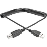 Eaton Tripp Lite Series USB 2.0 A to B Coiled Cable (M/M), 10 ft. (3.05 m) — U022-010-COIL