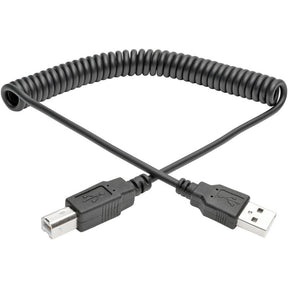 Eaton Tripp Lite Series USB 2.0 A to B Coiled Cable (M/M), 10 ft. (3.05 m) — U022-010-COIL