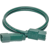 Eaton Tripp Lite Series PDU Power Cord, C13 to C14 - 10A, 250V, 18 AWG, 3 ft. (0.91 m), Green — P004-003-AGN
