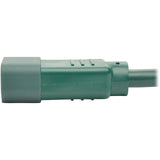 Eaton Tripp Lite Series PDU Power Cord, C13 to C14 - 10A, 250V, 18 AWG, 3 ft. (0.91 m), Green — P004-003-AGN