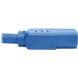 Eaton Tripp Lite Series PDU Power Cord, C13 to C14 - 10A, 250V, 18 AWG, 3 ft. (0.91 m), Blue — P004-003-ABL