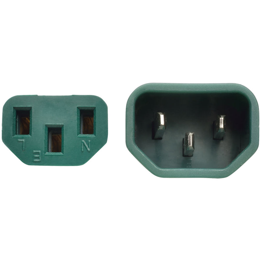Eaton Tripp Lite Series Heavy-Duty PDU Power Cord, C13 to C14 - 15A, 250V, 14 AWG, 6 ft. (1.83 m), Green — P005-006-AGN