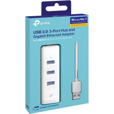 TP-Link (UE330) - USB 3.0 to Ethernet Adapter, Portable 3-port USB Hub with 1 Gigabit — UE330