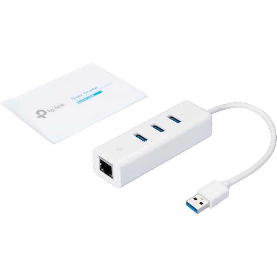 TP-Link (UE330) - USB 3.0 to Ethernet Adapter, Portable 3-port USB Hub with 1 Gigabit — UE330