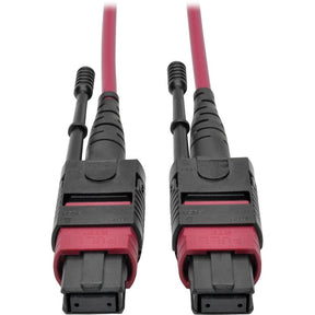 Eaton Tripp Lite Series 100G MTP/MPO Multimode OM4 Plenum-Rated Fiber Optic Cable (F/F), 12 Fiber, 40/100GBASE-SR4, Push/Pull Tabs, Magenta, 1 m — N845-01M-12-MG