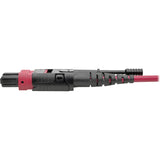 Eaton Tripp Lite Series 100G MTP/MPO Multimode OM4 Plenum-Rated Fiber Optic Cable (F/F), 12 Fiber, 40/100GBASE-SR4, Push/Pull Tabs, Magenta, 1 m — N845-01M-12-MG