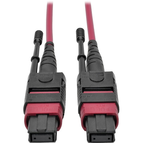 Eaton Tripp Lite Series 100G MTP/MPO Multimode OM4 Plenum-Rated Fiber Optic Cable (F/F), 12 Fiber, 40/100GBASE-SR4, Push/Pull Tabs, Magenta, 2 m — N845-02M-12-MG